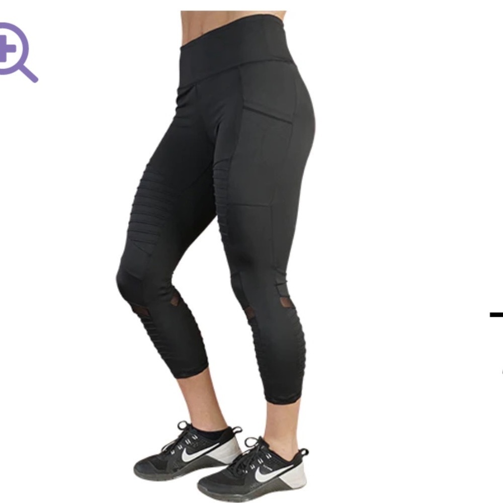 CVG Black Moto Capri Leggings